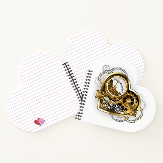 Steampunkherz mit Manometer Notizblock (Innenseite)