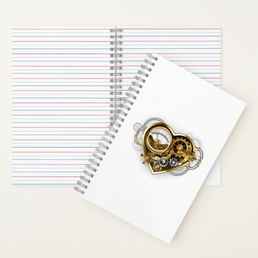 Steampunkherz mit Manometer Notizblock (Innen)