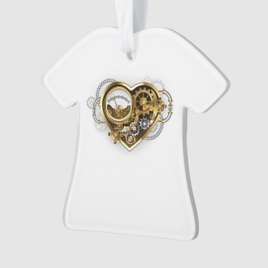 Steampunkherz mit Manometer Ornament (Vorderseite)