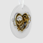 Steampunkherz mit Manometer Ornament (Vorderseite)
