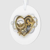 Steampunkherz mit Manometer Ornament (Vorderseite)