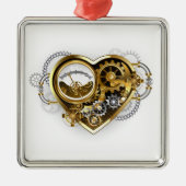 Steampunkherz mit Manometer Ornament Aus Metall (Vorne)