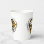 Steampunkherz mit Manometer Pappbecher (Links)