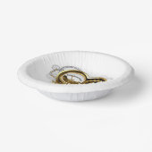 Steampunkherz mit Manometer Pappteller (Gewinkelt)