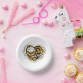 Steampunkherz mit Manometer Pappteller (Party)