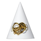 Steampunkherz mit Manometer Partyhütchen (Vorderseite)