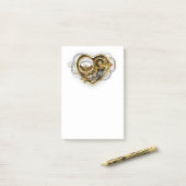 Steampunkherz mit Manometer Post-it Klebezettel (Auf Schreibtisch)