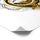 Steampunkherz mit Manometer Poster (Ecke)