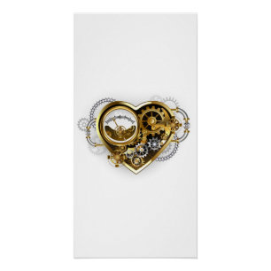 Steampunkherz mit Manometer Poster