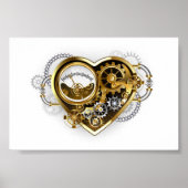 Steampunkherz mit Manometer Poster (Vorne)