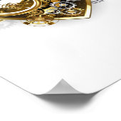 Steampunkherz mit Manometer Poster (Ecke)