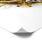 Steampunkherz mit Manometer Poster (Ecke)