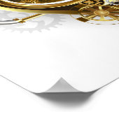 Steampunkherz mit Manometer Poster (Ecke)