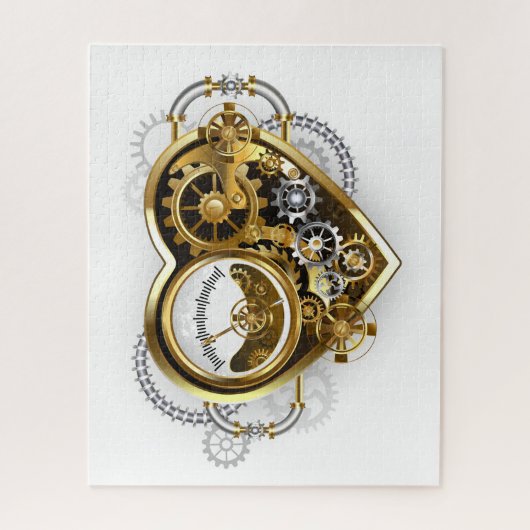 Steampunkherz mit Manometer Puzzle (Vertikal)