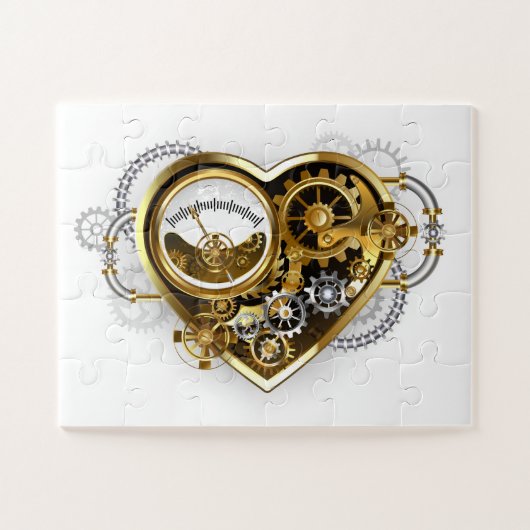 Steampunkherz mit Manometer Puzzle (Horizontal)