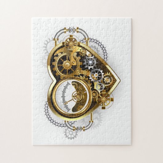 Steampunkherz mit Manometer Puzzle (Vertikal)