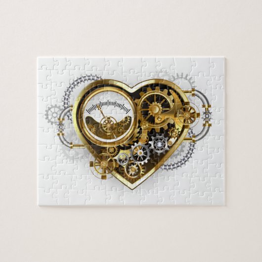 Steampunkherz mit Manometer Puzzle (Horizontal)