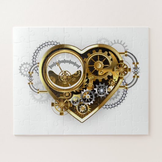 Steampunkherz mit Manometer Puzzle (Horizontal)