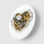 Steampunkherz mit Manometer Runde Wanduhr (Winkel)