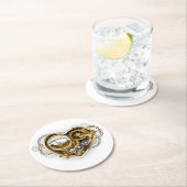 Steampunkherz mit Manometer Runder Pappuntersetzer (Vor Ort)