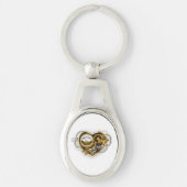 Steampunkherz mit Manometer Schlüsselanhänger (Vorderseite)