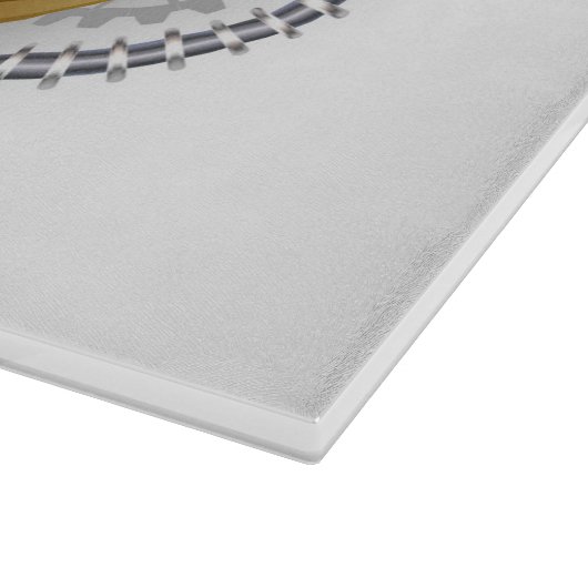 Steampunkherz mit Manometer Schneidebrett (Ecke)