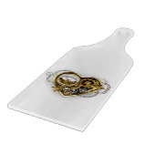 Steampunkherz mit Manometer Schneidebrett (Ecke)