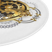 Steampunkherz mit Manometer Schneidebrett (Ecke)