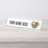 Steampunkherz mit Manometer Schreibtischnamensplakette (Vorderseite )