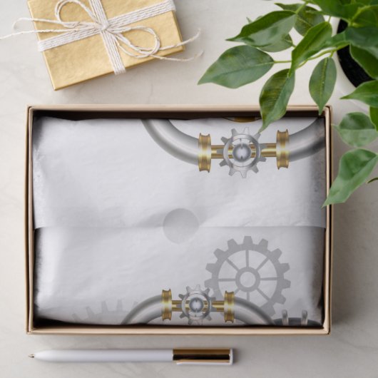 Steampunkherz mit Manometer Seidenpapier (Geschenk)