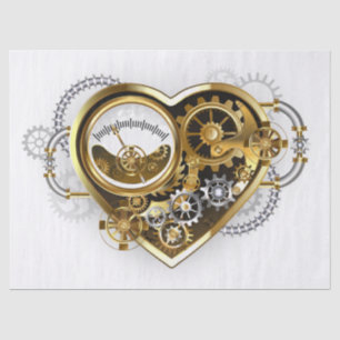 Steampunkherz mit Manometer Seidenpapier