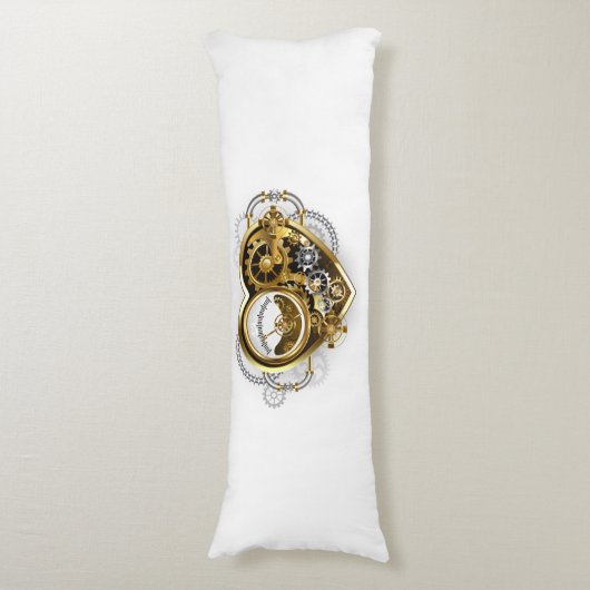 Steampunkherz mit Manometer Seitenschläferkissen (Vorderseite Vertikal)