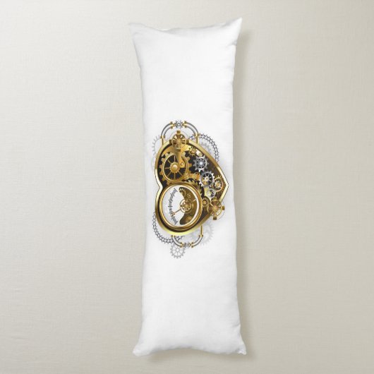 Steampunkherz mit Manometer Seitenschläferkissen (Rückseite (Vertikal))