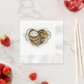 Steampunkherz mit Manometer Serviette (Beispiel)