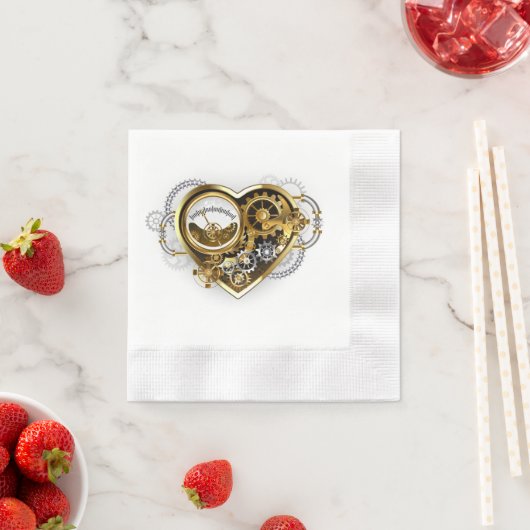 Steampunkherz mit Manometer Serviette (Beispiel)