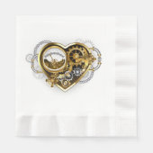 Steampunkherz mit Manometer Serviette (Vorderseite)