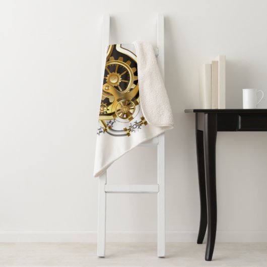 Steampunkherz mit Manometer Sherpadecke (Beispiel)