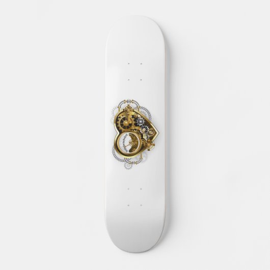 Steampunkherz mit Manometer Skateboard (Vorderseite)