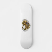 Steampunkherz mit Manometer Skateboard (Vorne)