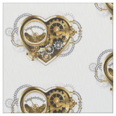 Steampunkherz mit Manometer Stoff (Nahaufnahme)