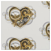 Steampunkherz mit Manometer Stoff (Nahaufnahme)