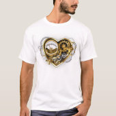 Steampunkherz mit Manometer T-Shirt (Vorderseite)