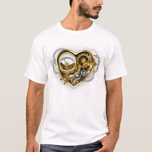 Steampunkherz mit Manometer T-Shirt
