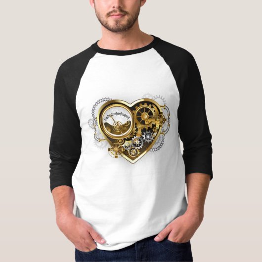 Steampunkherz mit Manometer T-Shirt (Vorderseite)
