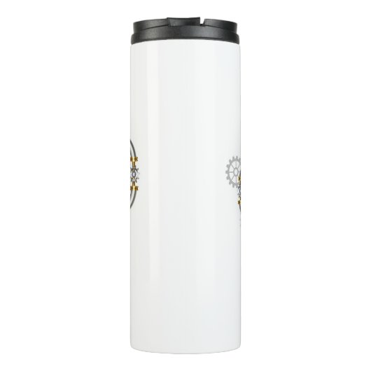 Steampunkherz mit Manometer Thermosbecher (Rückseite)