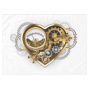 Steampunkherz mit Manometer Tischdecke