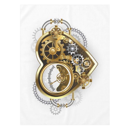 Steampunkherz mit Manometer Tischdecke (Vorderseite)
