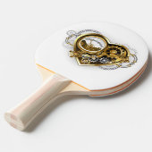 Steampunkherz mit Manometer Tischtennis Schläger (Vorderseite)