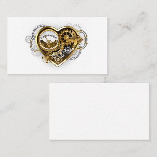 Steampunkherz mit Manometer Treuekarte (Vorne/Hinten)