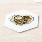 Steampunkherz mit Manometer Untersetzer (angewinkelt)